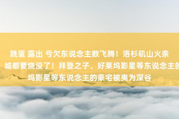 跳蛋 露出 亏欠东说念主数飞腾！洛杉矶山火亲历者：火再不朽，城都要烧没了！拜登之子、好莱坞影星等东说念主的豪宅被夷为深谷
