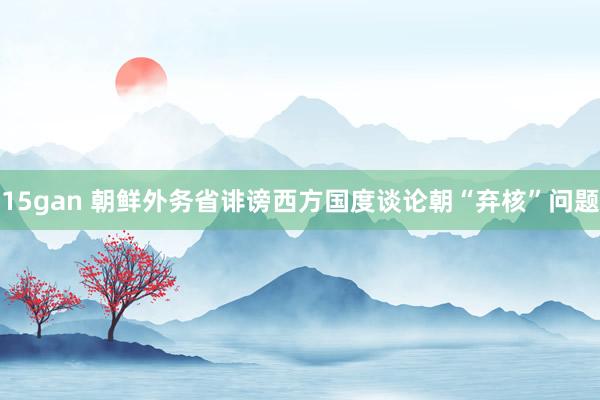 15gan 朝鲜外务省诽谤西方国度谈论朝“弃核”问题