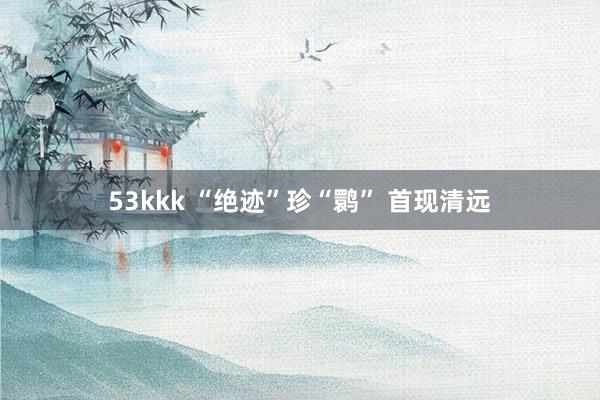 53kkk “绝迹”珍“鹮” 首现清远